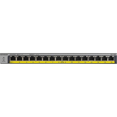 Netgear GS116PP 16-Port Gigabit PoE+ Switch 183W FlexPoE
Netgear switch with multiple ports on a white background