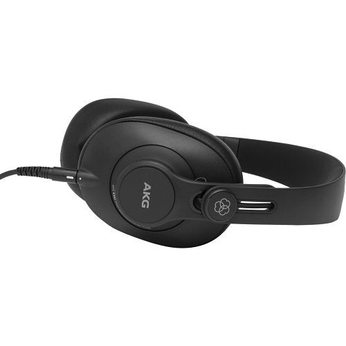 AKG K361 Pro Over-Ear Studio Headphones 50mm Drivers horizontal with cord connected