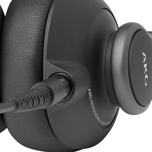 AKG K371 Over-Ear Closed-Back Studio Ultra-Lightweight Headphones close up image right phone