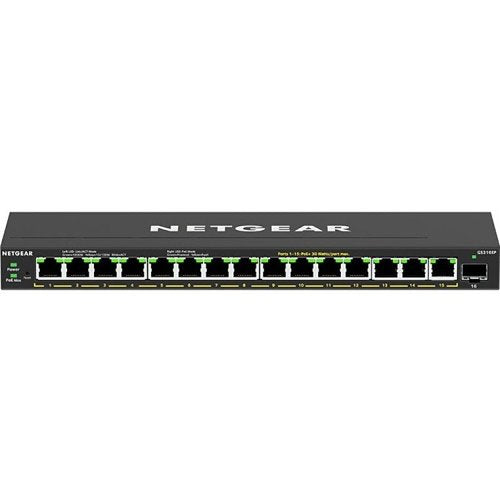 Netgear GS316EP 16-Port Gigabit PoE+ Plus Switch with SFP Port
NETGEAR network switch on a white background