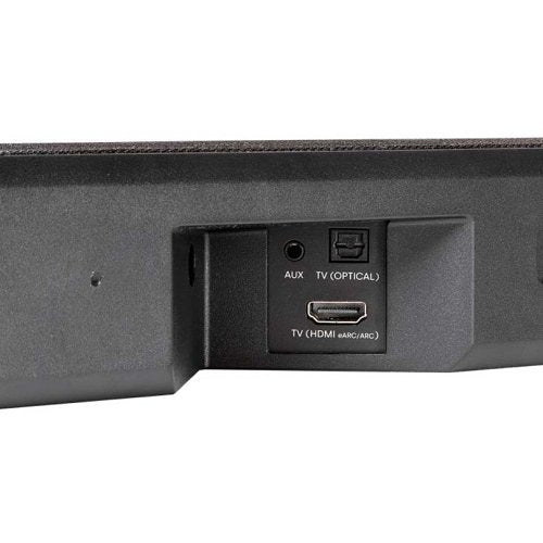 Polk Audio SIGNA S4 Soundbar 7-Speaker Array back view connectivity AUX, TV Optical, HDMI