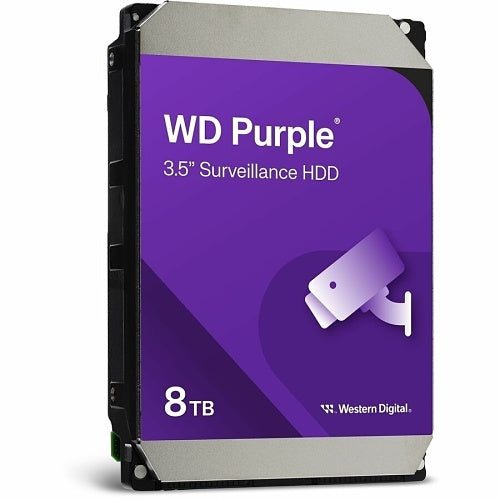 Western Digital WD85PURZ WD Purple 8TB Surveillance Hard Drive
WD Purple 8TB Surveillance HDD with purple label and Western Digital logo