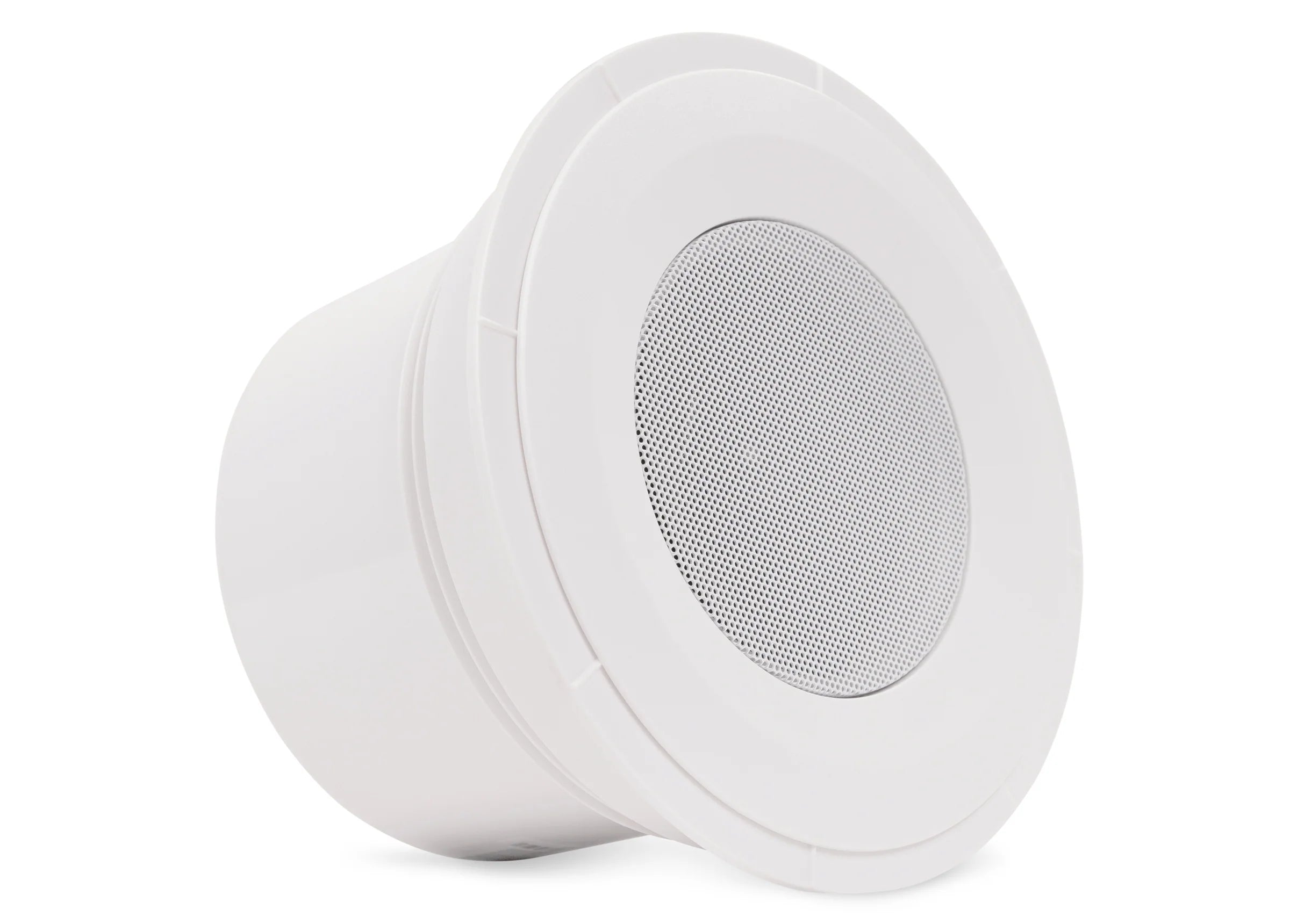Pure Resonance Audio C5 4 Inch 70V Micro Ceiling Speaker
White ceiling speaker on a white background