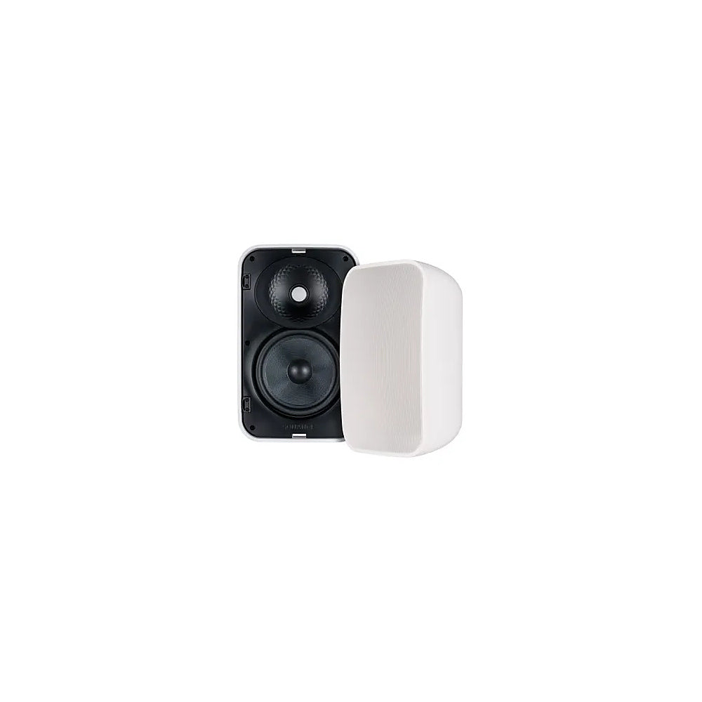 Sonance MX66 6.5 Inch Surface Mount Patio Outdoor Speaker Pair front view with and without grille