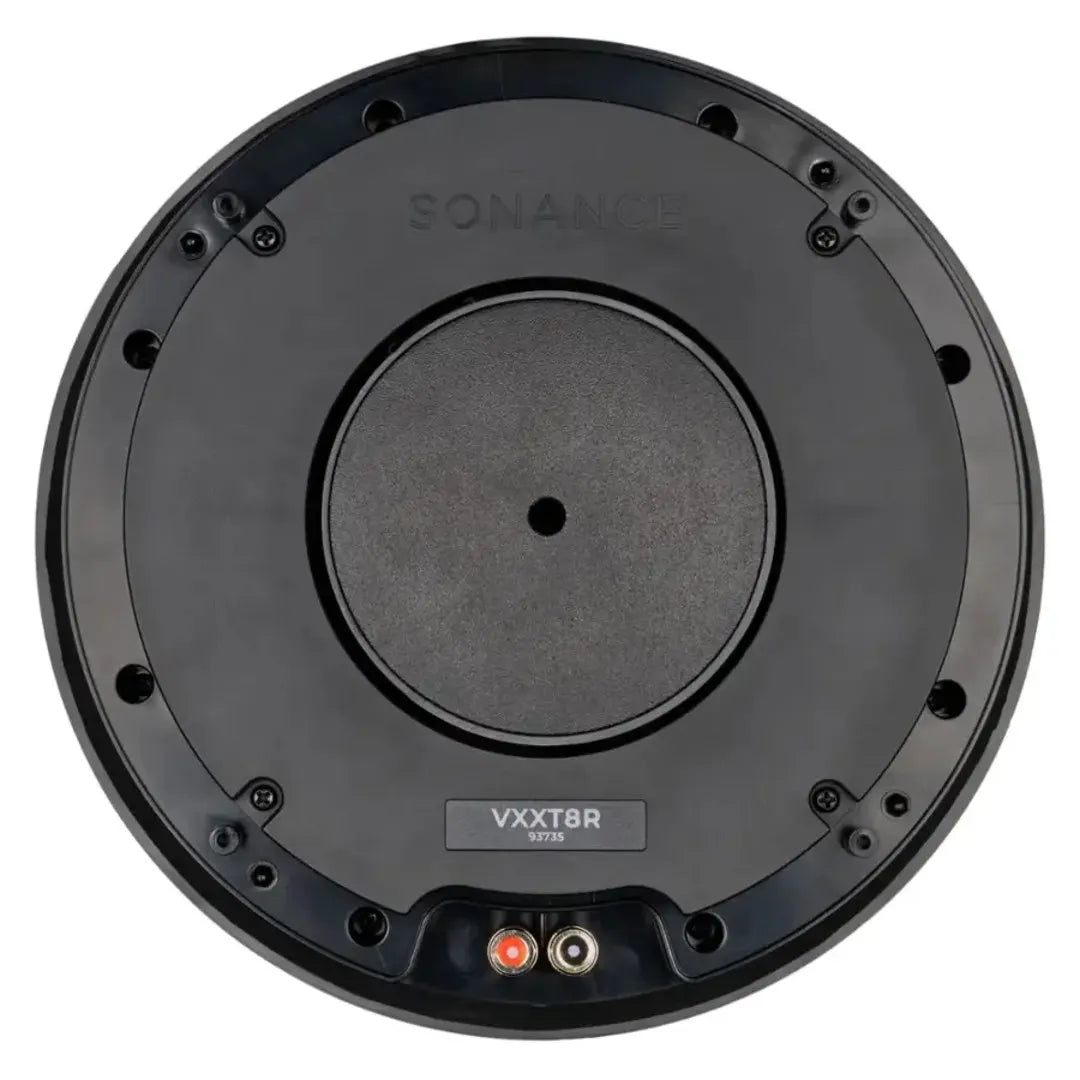 Sonance VXXT8R 8 Inch Extreme Outdoor In-Ceiling Speaker Pair
Round speaker component with 'Sonance' branding on a white background