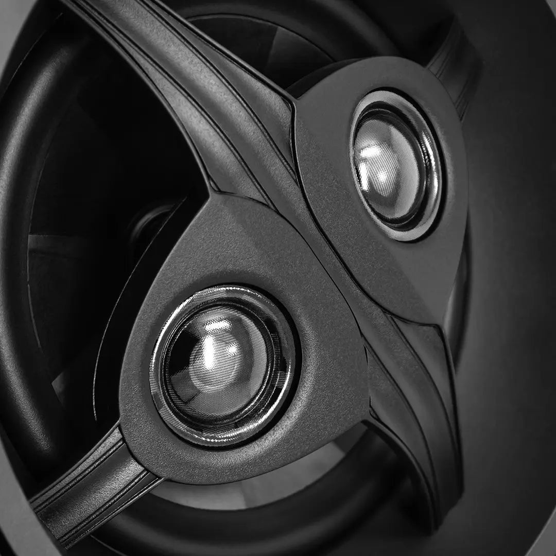 Elura S6.5ST 6.5 Inch Stereo In-Ceiling Dual Speaker by Sonance
Close-up of a black speaker