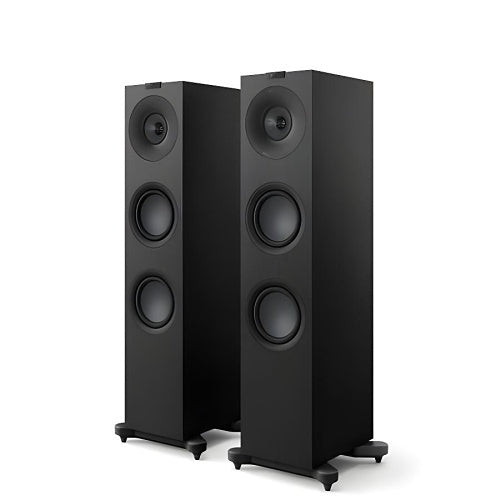KEF Q7MBK Q7 Meta 3-Way Single Tower Floorstanding HiFi Speaker
Pair of black floor-standing speakers on a white background