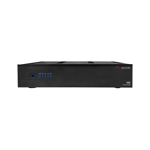 Episode ESA-70V2CH-500W Amplifier 2-Ch 500W Outdoor Pro Audio
Black electronic device with blue indicator lights on a white background