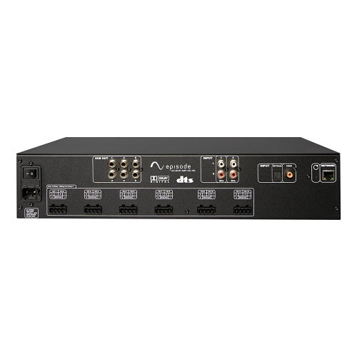 Episode EA-MOIP-AMP-12D-100 12-Channel 6-Zone MoIP Amplifier back view connections