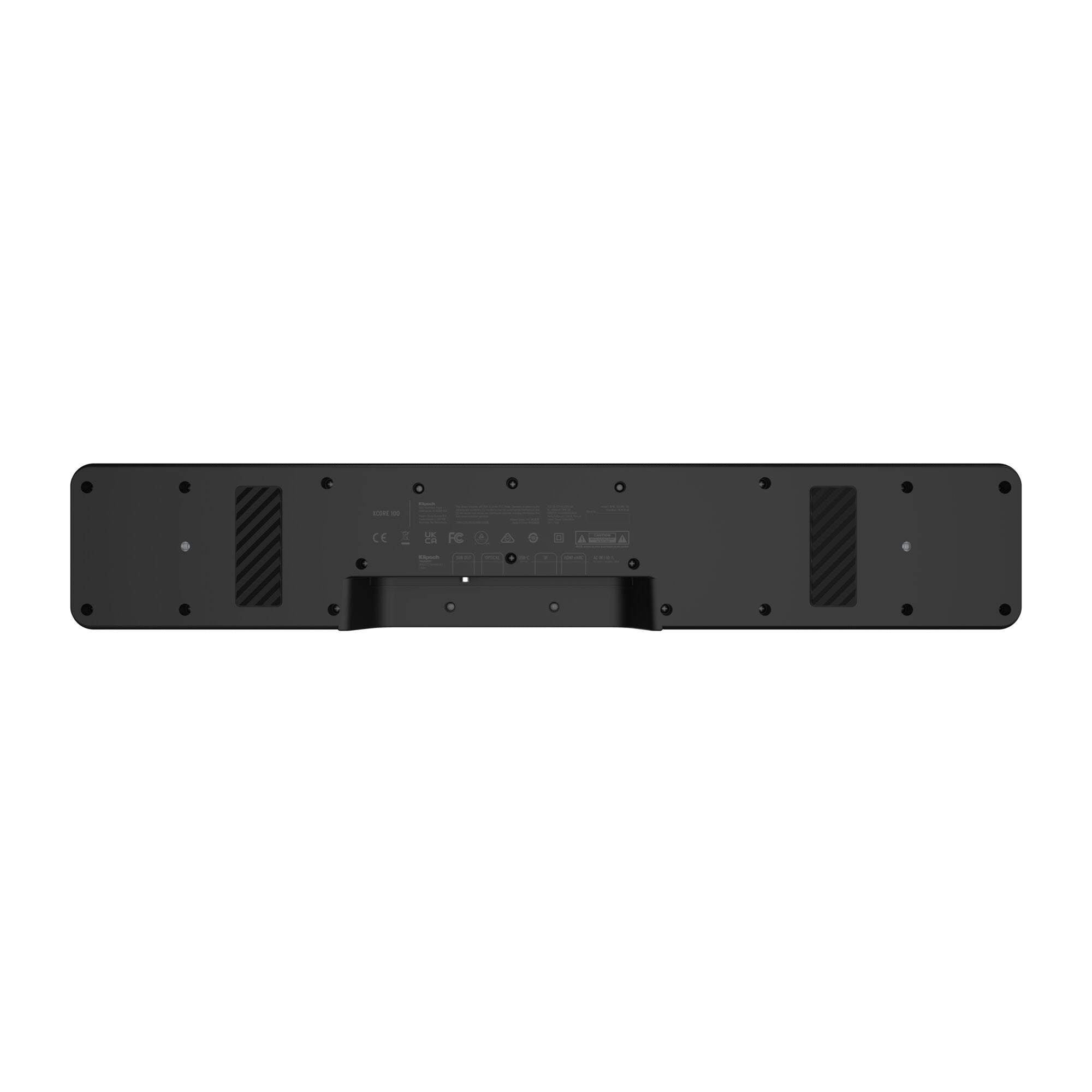 Klipsch Flexus CORE 100 2.1 Dolby Audio Soundbar Built-In Woofers
Black back speaker on a white background