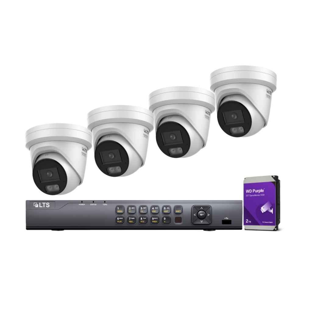 LTS AI 4-Camera Bundle 4MP IP 4CH WDR PoE NVR 2TB HDD