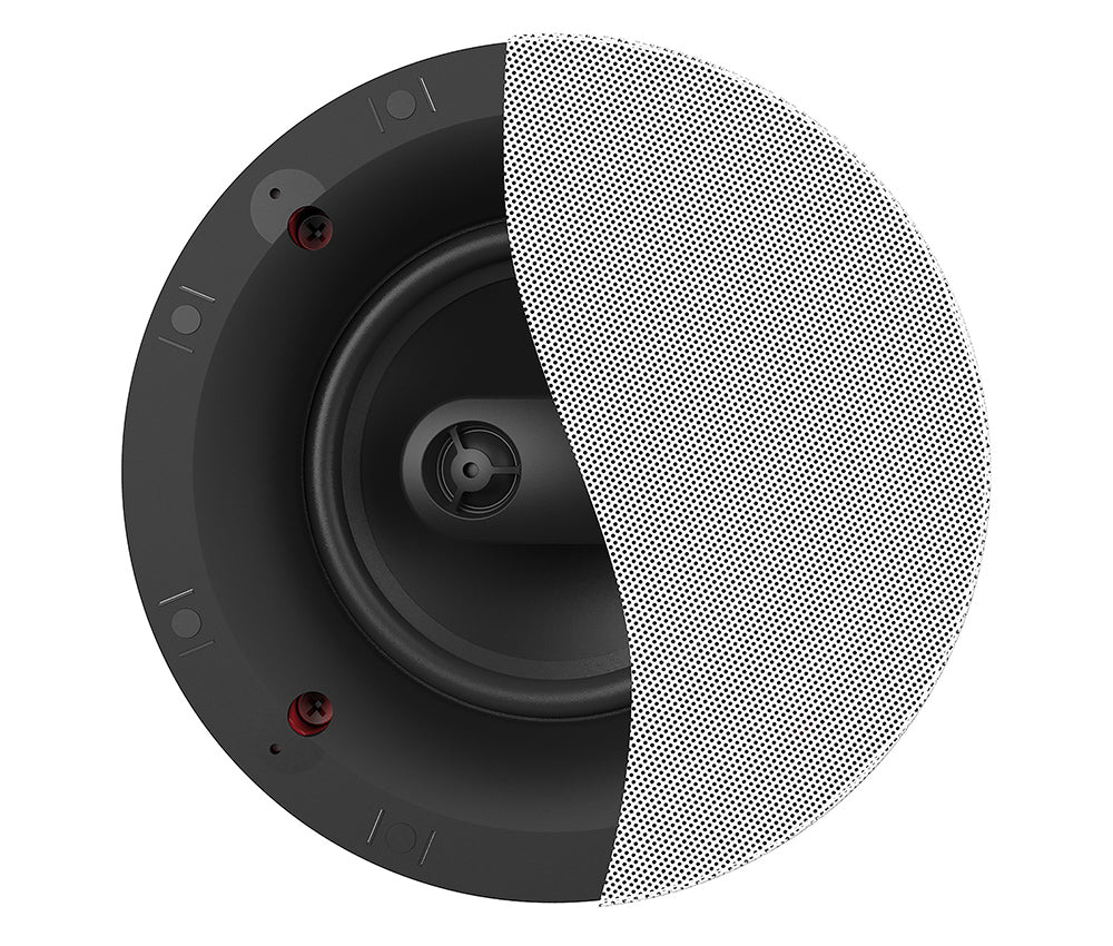 Klipsch DS-160CSM 6.5 Inch In-Ceiling Speaker Dual Tweeter Design
Round ceiling speaker with black interior and white grille on a white background