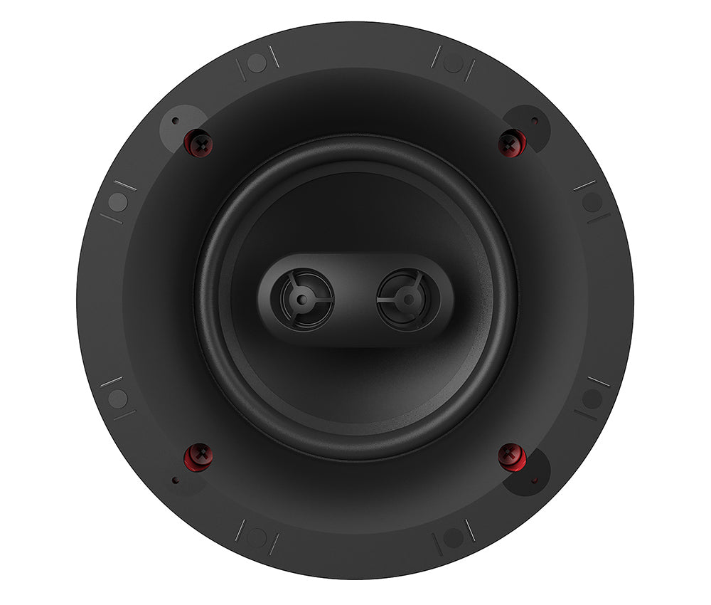 Klipsch DS-160CSM 6.5 Inch In-Ceiling Speaker Dual Tweeter Design
Black round speaker on a white background