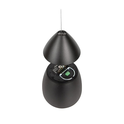 Episode ECS-800-PND6-BLK 800 Series 6 Inch 70V Pendant Speaker
Black electronic device with a green button on a white background