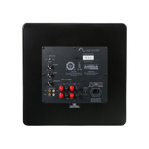 Episode ES-SUB-EVO12-700-BLK 12 Inch 720W Home Theater Subwoofer Back Connections