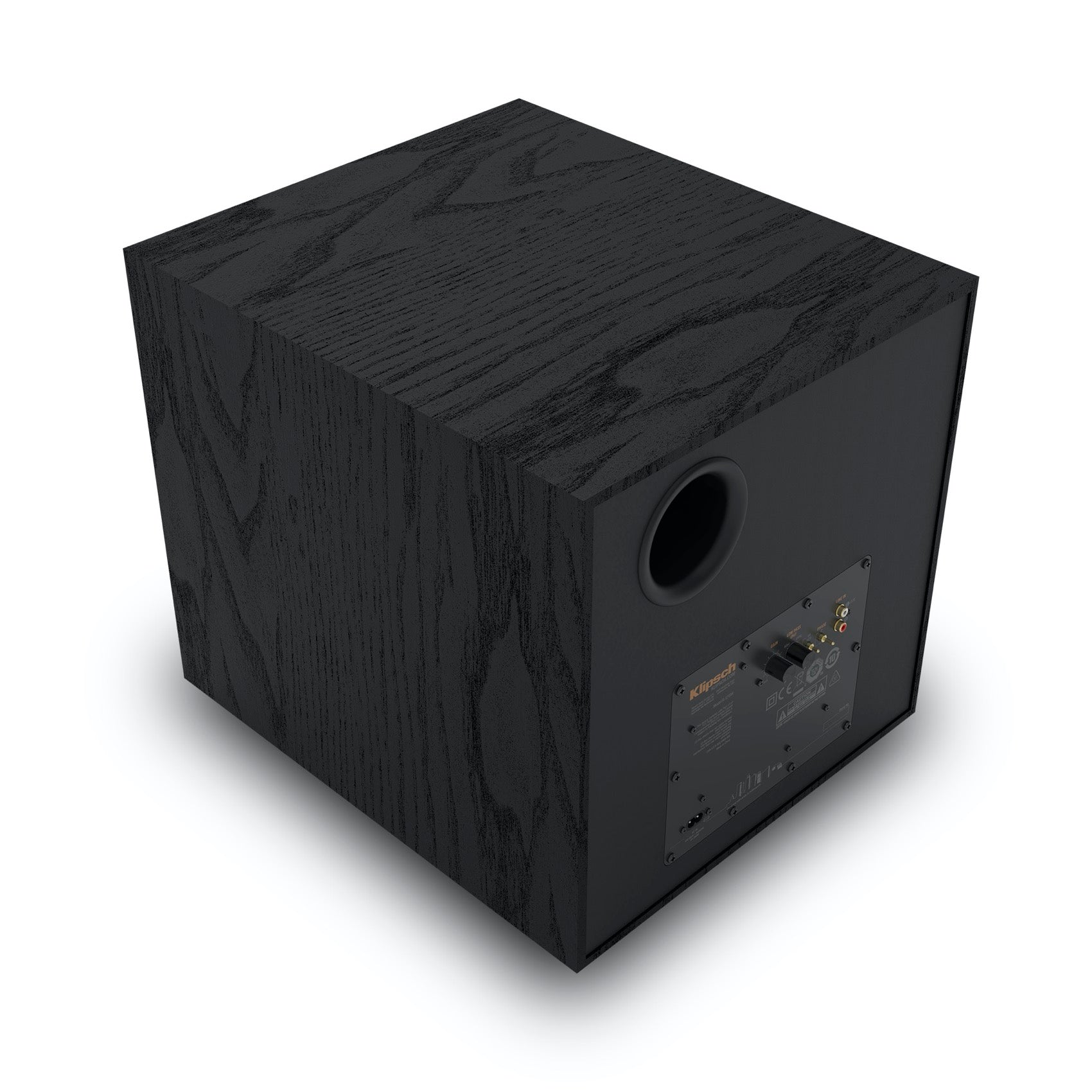 Klipsch R-121SW 12 Inch Front-Firing Powered Subwoofer 200W
Black subwoofer on a white background