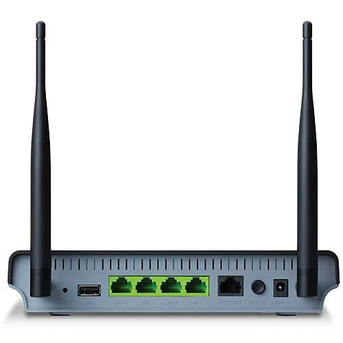 Luxul XWR-1200 Dual-Band WiFi AC1200 Gigabit Router Roam Assist
Wireless router with antennas on a white background