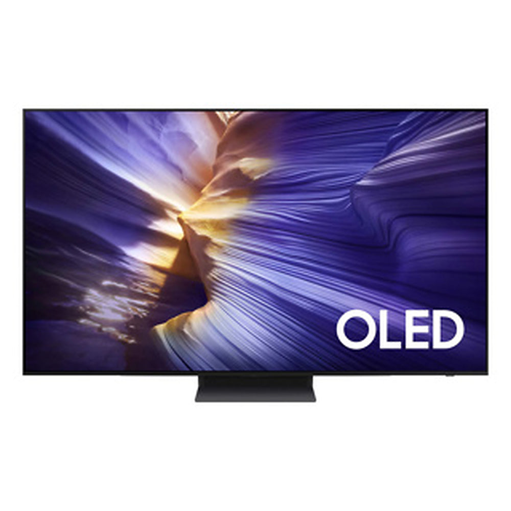 OLED TV with dynamic display and 'OLED' branding on a white background