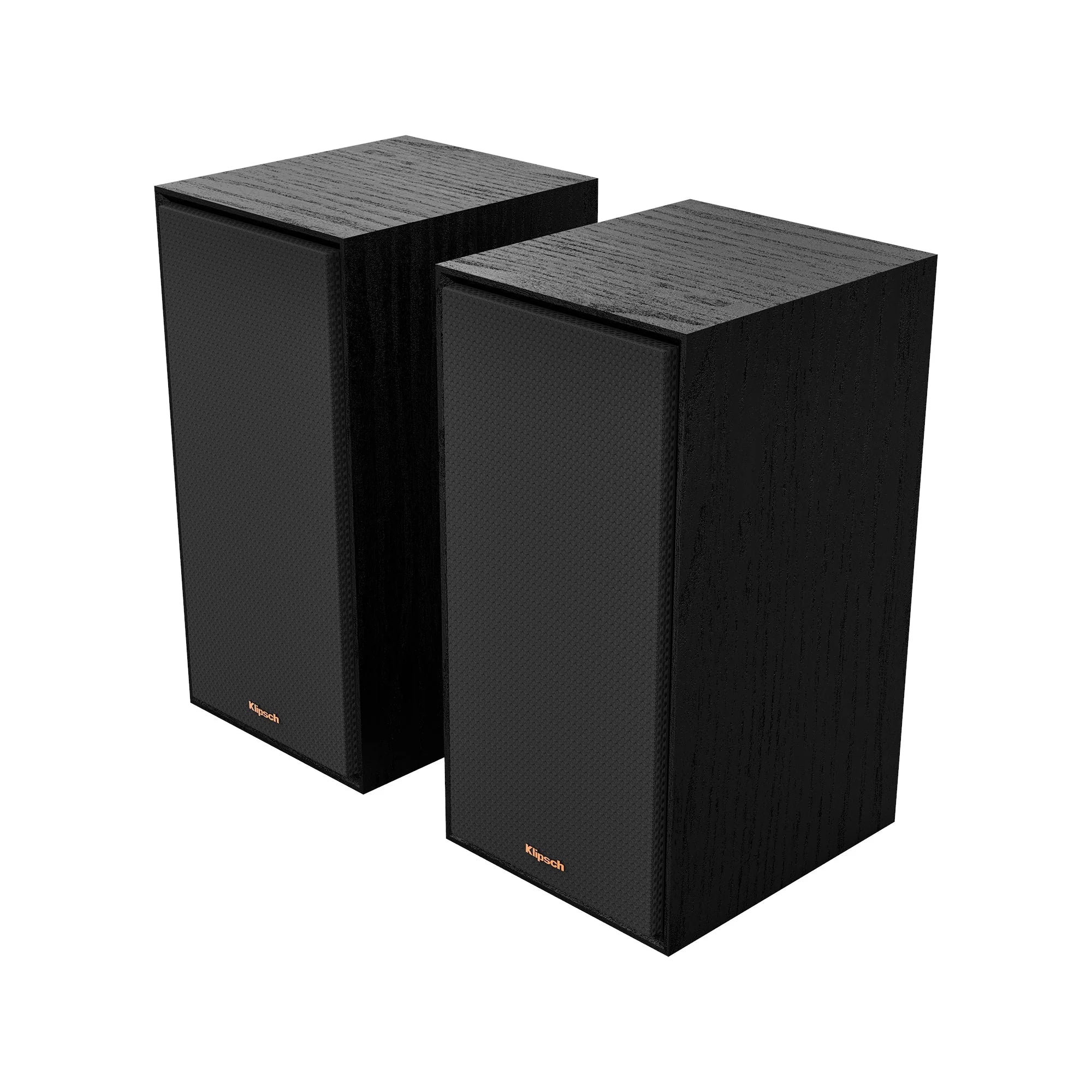 Klipsch R-50PM Powered Bookshelf Speakers 240W Bluetooth Black Pair
Pair of black speakers on a white background