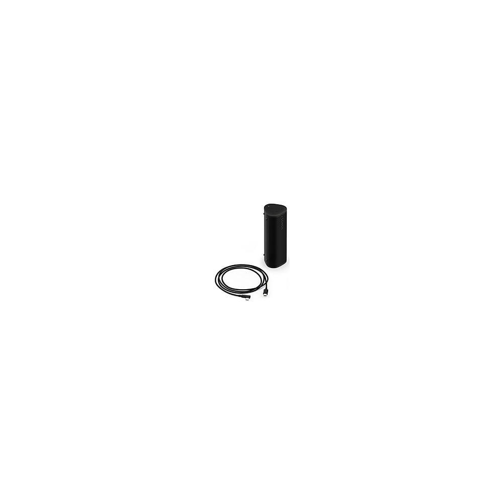 Sonos Roam 2 Portable Bluetooth Waterproof Smart Wireless Speaker cable and speaker on a white background