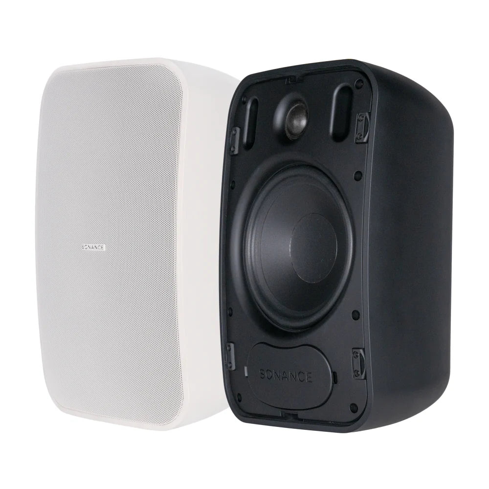 Sonance PS-S63T MKII 6.5 Inch Professional Surface Mount Speaker
Black and white outdoor speakers on a white background