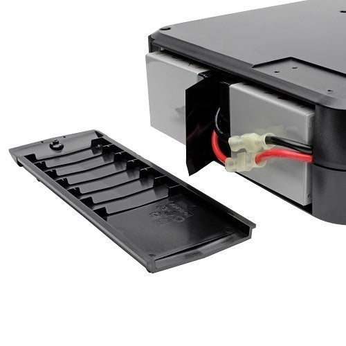 Eaton Tripp Lite SMART1500LCDXL 2U Rackmount UPS AVR 1500VA 900W
Battery tray with connectors on a white background