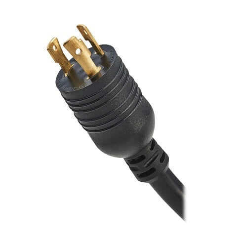 Eaton Tripp Lite SMART3000RMXL2U 2U Sine Wave UPS 3000VA
Black electrical plug with gold contacts on a white background