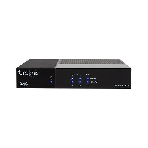 Araknis Networks AN-110-RT-2L1W Single-WAN Gigabit VPN Router Pro
Network router with Araknis branding on a white background