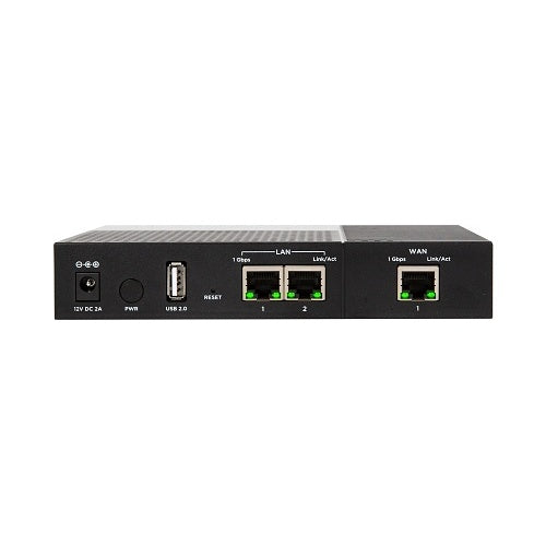 Araknis Networks AN-110-RT-2L1W Single-WAN Gigabit VPN Router Pro
Network router with multiple ports on a white background