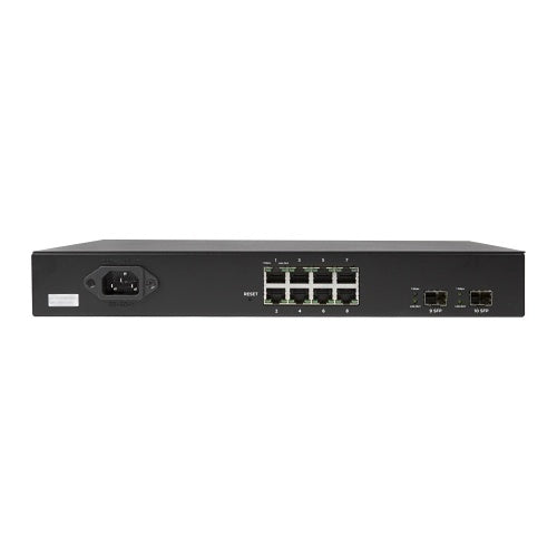 Araknis Networks AN-320-SW-R-8-POE 8-Port Managed Gigabit PoE+ Switch
Network switch with multiple ports on a white background