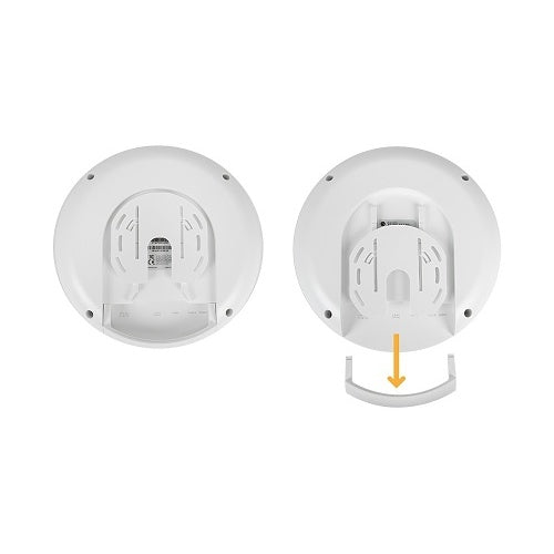 Araknis Networks AN-810-AP-I-AC Indoor WiFi Access Point 2600Mbps
Two white smoke detectors with one showing a yellow arrow indicating a feature.