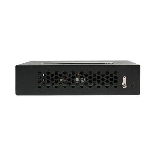 Araknis Networks AN-110-SW-C-5P Compact PoE Gigabit 5-Port Switch
Black electronic device with honeycomb pattern on a white background