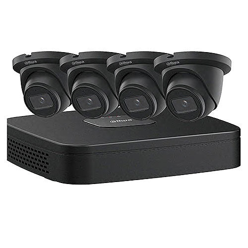 Dahua NB444E42B 4MP Starlight 4-Camera Security Kit 4K NVR 2TB
Security camera system with four cameras and a DVR on a white background
