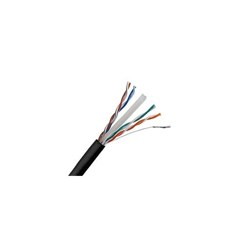 Wirepath NST-CAT6-1000-BLK Cat6 Bulk Cable 1000ft Black Coiled cable with multiple colored wires on a white background