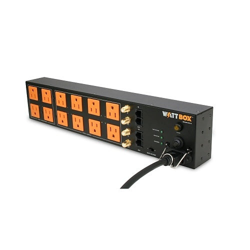 WattBox WB-400-VCE-12 12-Outlet Coax Power Conditioner AV Surge Main front