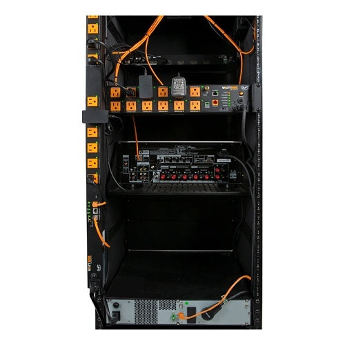 WattBox WB-800VPS-IPVM-18 18-Outlet IP Power Conditioner connected and installed on rack