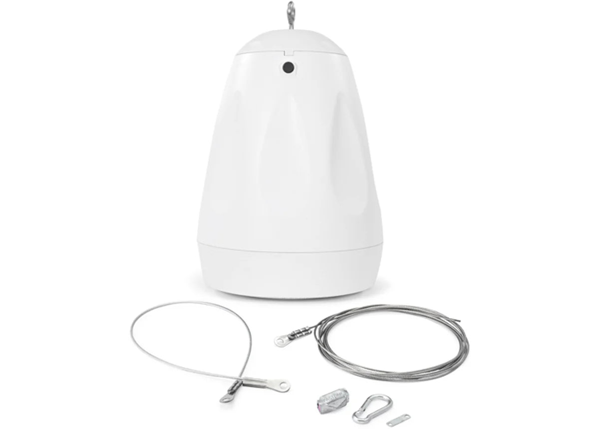 Pure Resonance Audio PD6 6.5 Inch 70V Pendant Speaker
White electronic device with cables and connectors on a white background