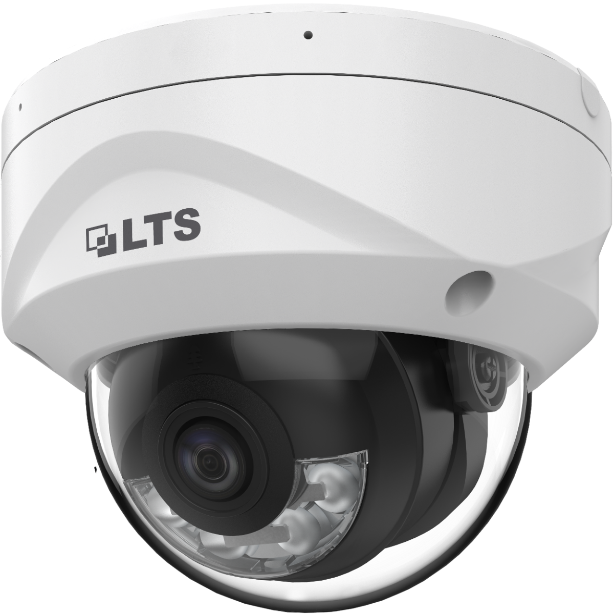 LTS LTCMIP7342WI-28MDA 4MP Smart Hybrid Light Dome Network Camera
White LTS security camera on a white background