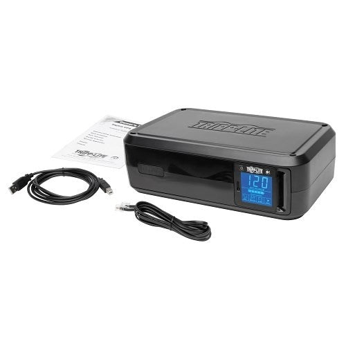 Eaton Tripp Lite SMART1000LCD Tower UPS AVR LCD 1000VA 500W
Thermaltake battery charger with cables and manual on a white background