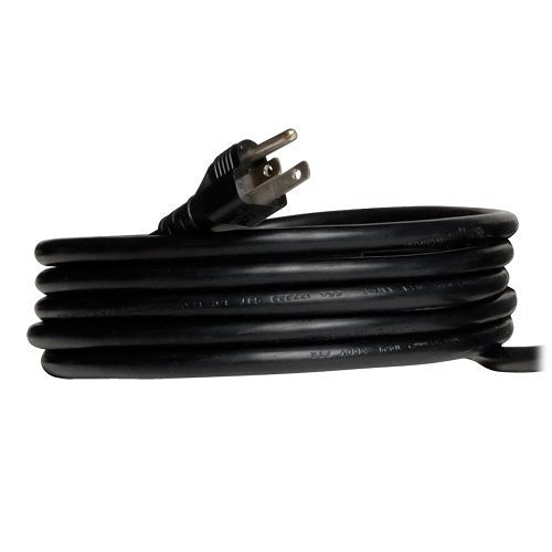 Eaton Tripp Lite SMART1500RM2U 2U Rackmount Sine Wave UPS 1500VA
Black electrical power cord with plug on a white background