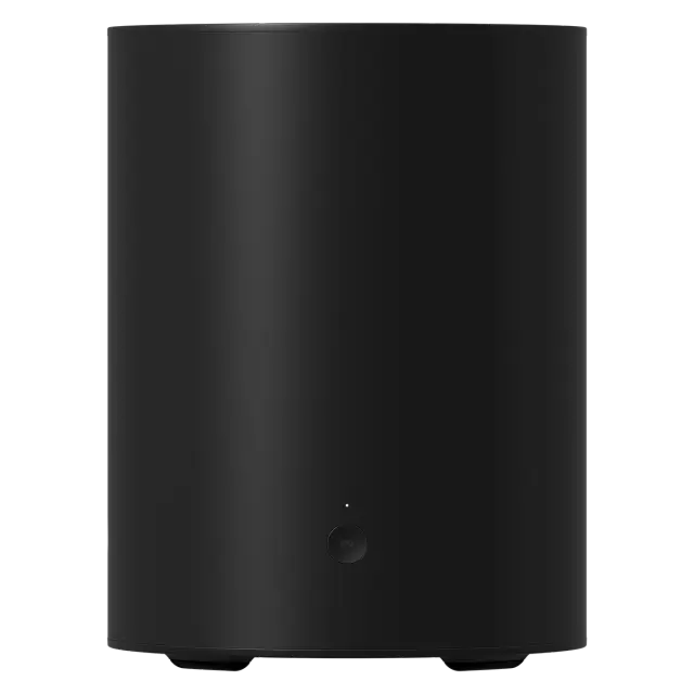 Black sub mini Sonos on a white background