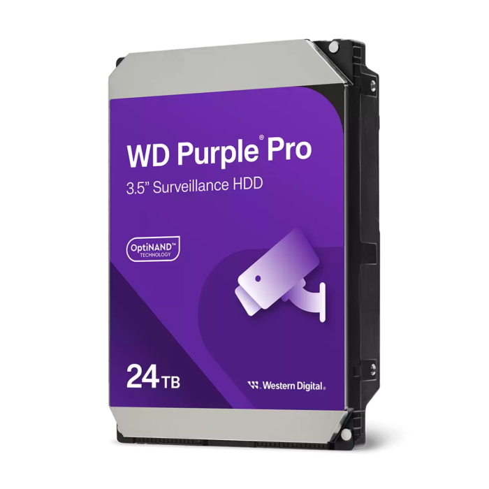 Western Digital Purple Pro 22TB hard drive on a white background